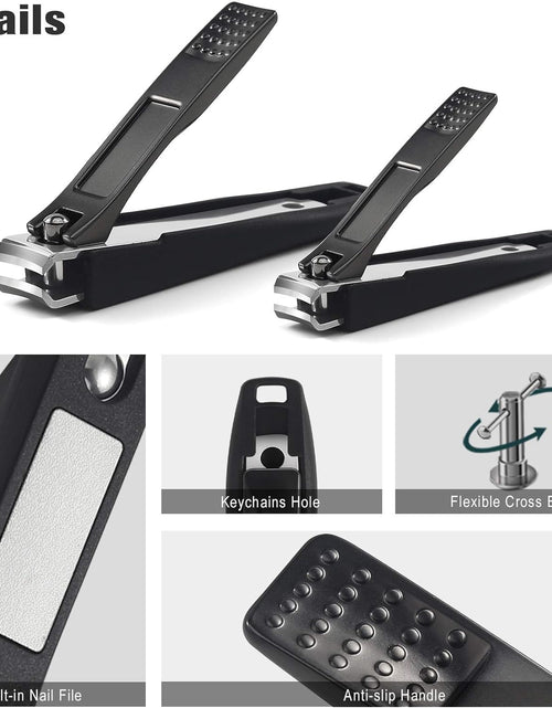 Load image into Gallery viewer, Nail Clippers with Catcher 2 PCS Set, No Splash Fingernail Clipper and Toenail Clipper
