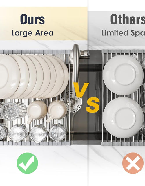 Load image into Gallery viewer, Roll Up Dish Drying Rack Over Sink Drying Rack Sink Cover Kitchen Sink Accessories Gadget, 17.7&quot; x 15.5&quot; , Grey
