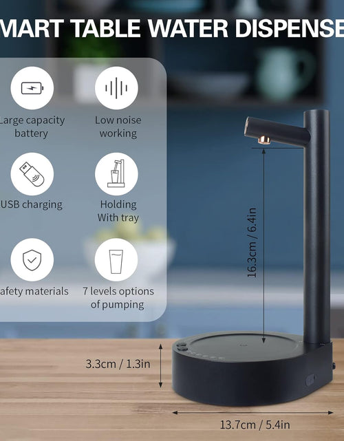 Load image into Gallery viewer, Desktop Water Bottle Dispenser, Portable Electric Water Bottle Pump Countertop for 5 Gallon &amp; Universal Bottles
