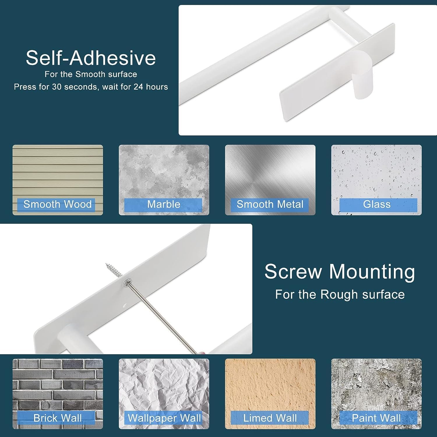 Paper Towel Holder Under Cabinet, Self Adhesive Wall Mount Paper Towel Holder