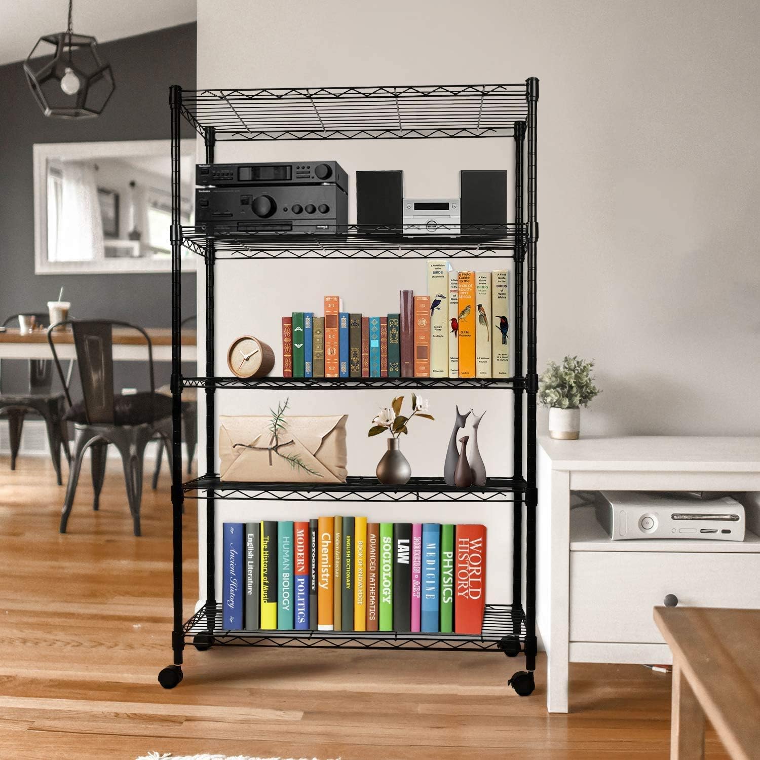 5-Shelf Shelving Unit 1250Lb Capacity, 29.92" D x 13.98" W x 62.99" H, 5 Tier, Black