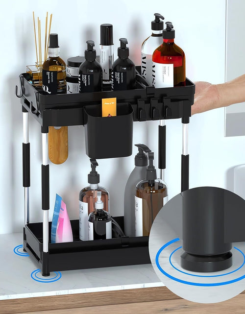 Load image into Gallery viewer, Double Sliding Under Sink Organizers and Storage - Adjustable 2 Tier Pull Out Under Cabinet Organizer, 2 Pack
