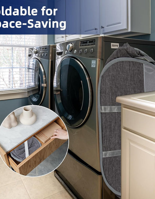 Load image into Gallery viewer, Collapsible Laundry Basket, Foldable Pop Up Laundry Hamper with Reinforced Handles, Gray
