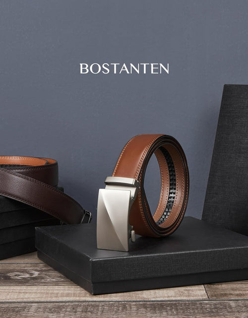 Load image into Gallery viewer, Mens Belt Leather Ratchet Belt For Men Dress and Casual with Adjustable Buckle, Trim to Fit (36&quot;-42&quot; Waist Adjustable)
