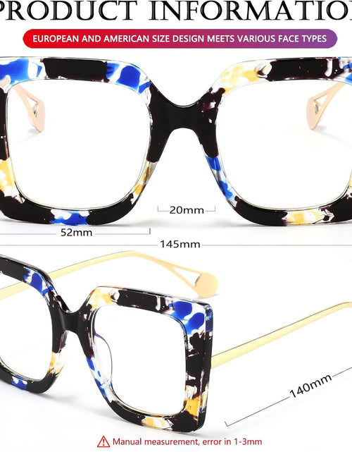 Load image into Gallery viewer, Oversized Blue Light Glasses for Women, Anti Fatigue Prevent Headache Computer Eyeglasses, Flower
