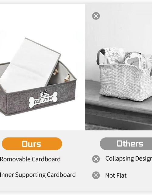 Load image into Gallery viewer, Collapsible Fabric Dog Toy Box and Storage Bin With Handle, Light Grey
