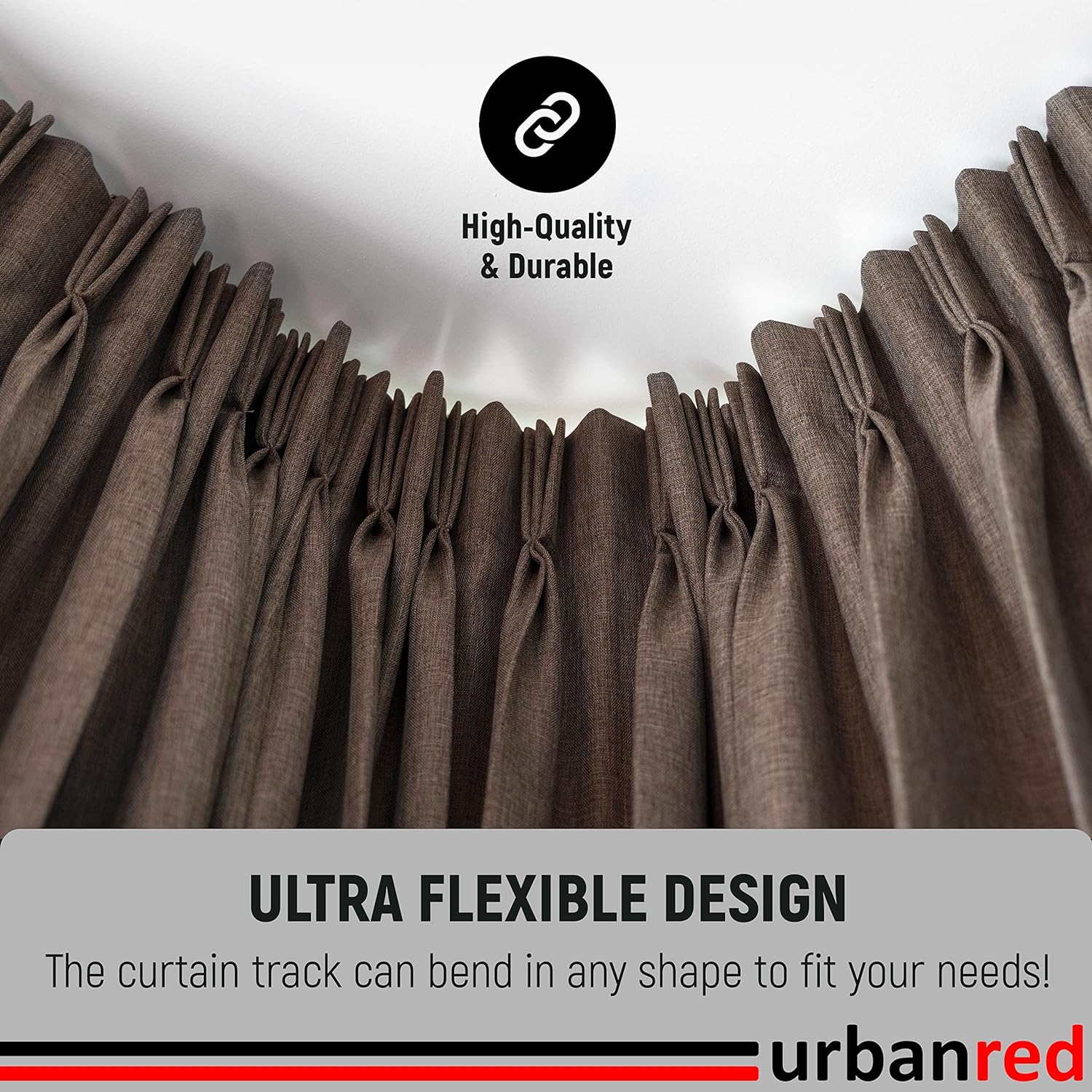 Flexible Bendable Ceiling Curtain Track, 9.8FT (3m), Ceiling Mount for Curtain Rail with Track Curtain System, Black