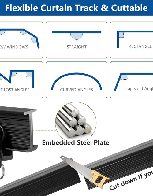 Load image into Gallery viewer, Flexible Bendable Curtain Track 12Ft Black Curved Ceiling Track for Curtain Rail, Black
