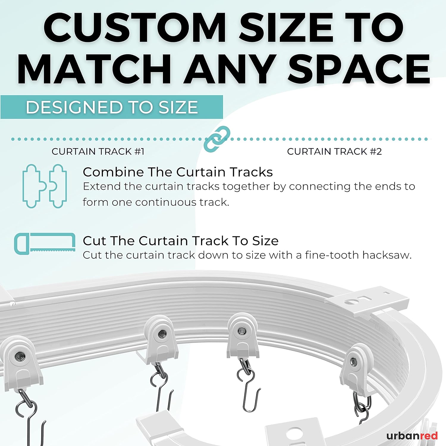 Flexible Bendable Ceiling Curtain Track, 16.4FT (5m), Ceiling Mount for Curtain Rail with Track Curtain System, White