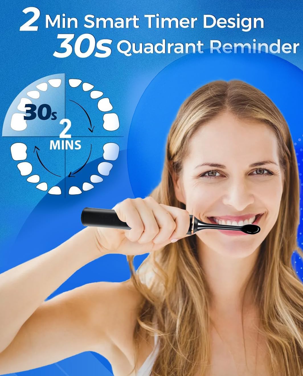 Electric Toothbrushes for Adults, 8 Brush Heads Electric Toothbrush with 37000 VPM Deep Clean 6 Modes 18 Gea