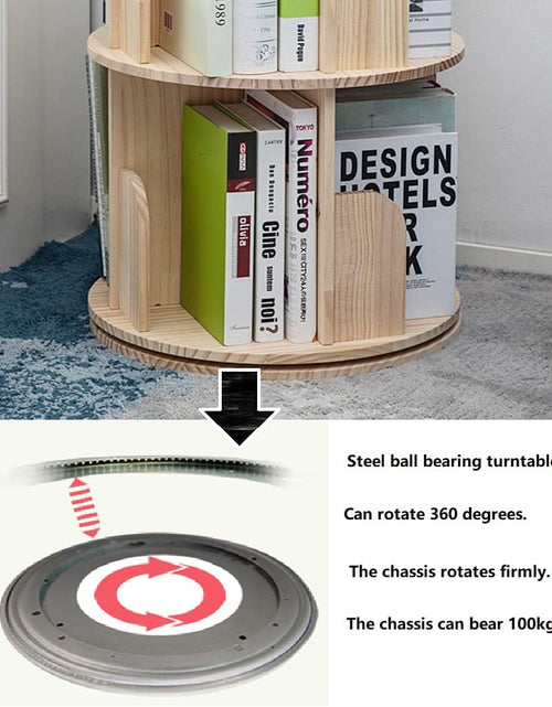 Load image into Gallery viewer, Rotating Bookshelf 360 Display 4 Tier Floor Standing Bookcase Storage Rack
