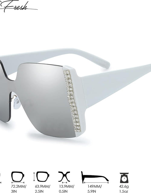 Load image into Gallery viewer, Oversized Square Jackie O Cat Eye Hybrid Butterfly Fashion Sunglasses, White
