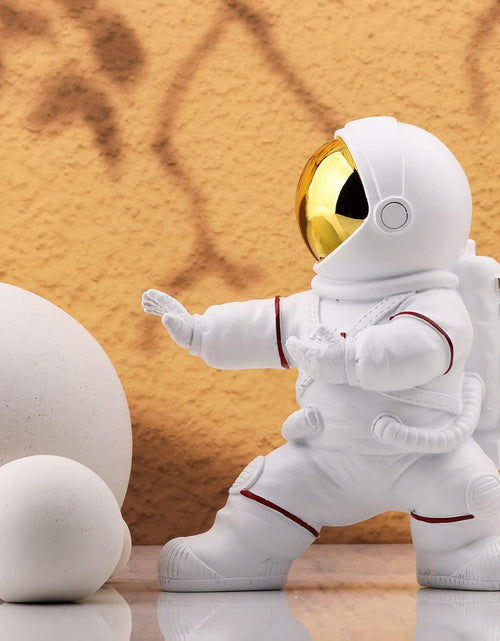 Load image into Gallery viewer, Astronaut Figurine Room Decor for Men White and Gold Kung Fu Astronaut Statues
