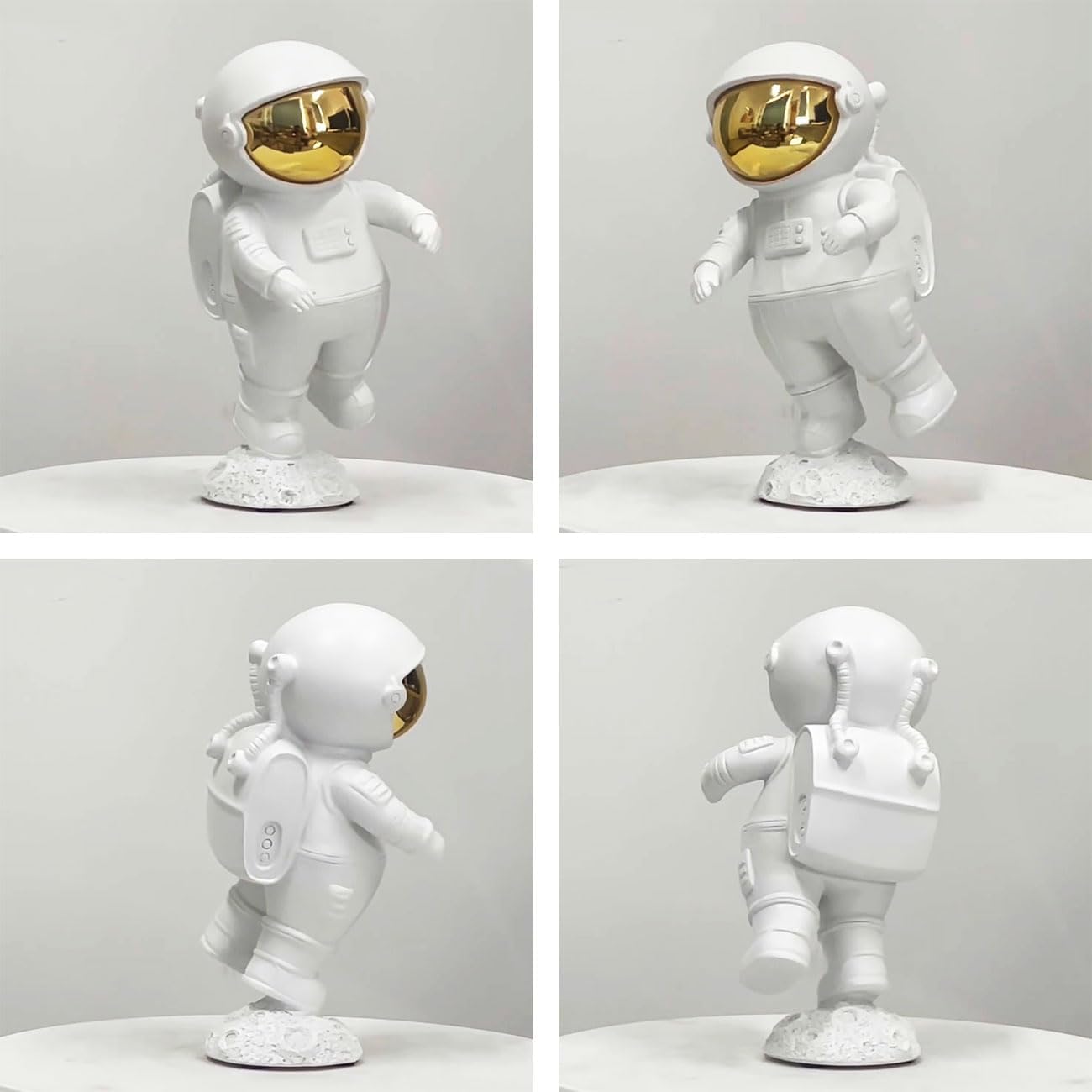 Astronaut Figurine Sculpture Home Decor Modern Statue Table Centerpiece Crafts Polyresin Arts Gifts White 7.5 inch