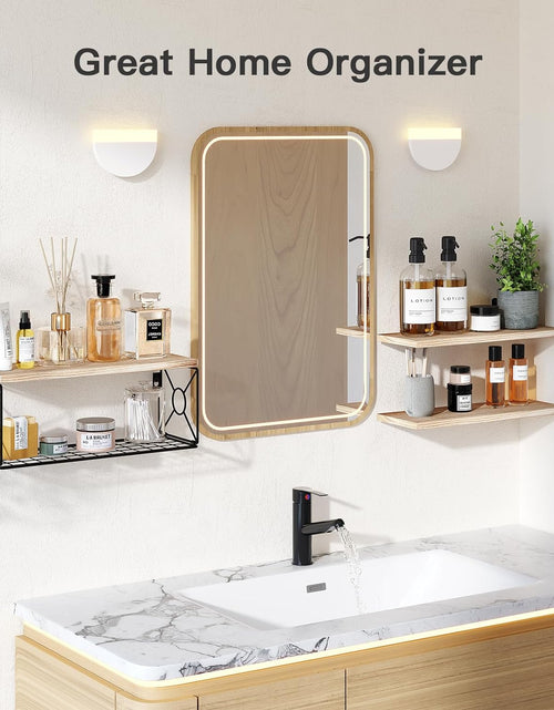Load image into Gallery viewer, Bathroom Shelves Over Toilet with Storage Basket for Home Organization &amp; Wall Decor, Natural Wood
