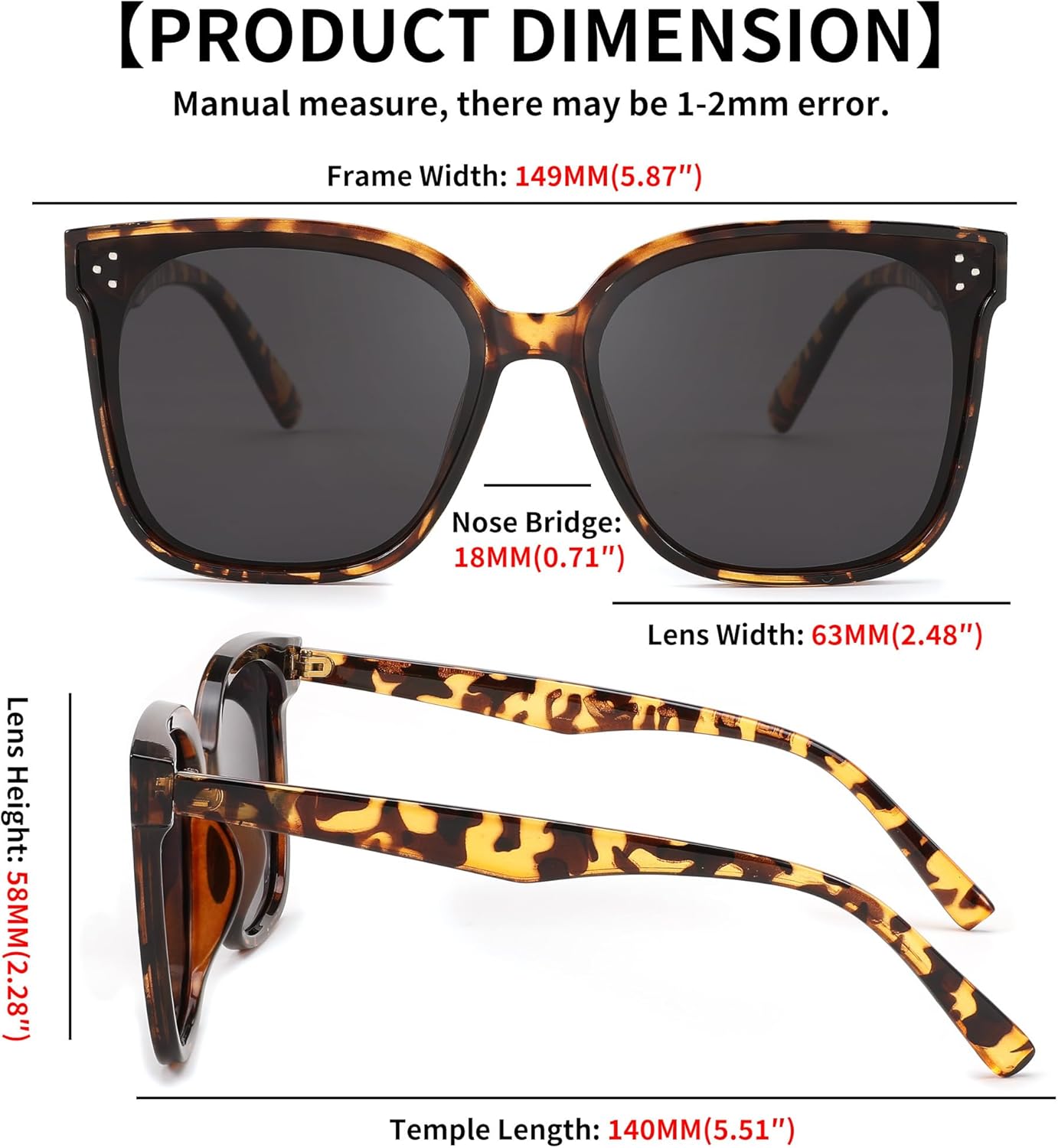 Retro Square Polarized Sunglasses Women Men Vintage Minimalist Shades B2600