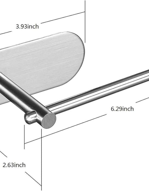 Load image into Gallery viewer, Self Adhesive Toilet Roll Holder for Bathroom Kitchen Stick on Wall Stainless Steel Brushed
