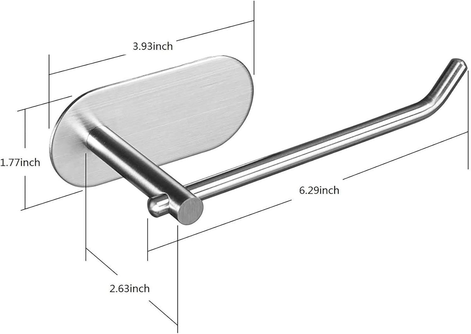 Self Adhesive Toilet Roll Holder for Bathroom Kitchen Stick on Wall Stainless Steel Brushed