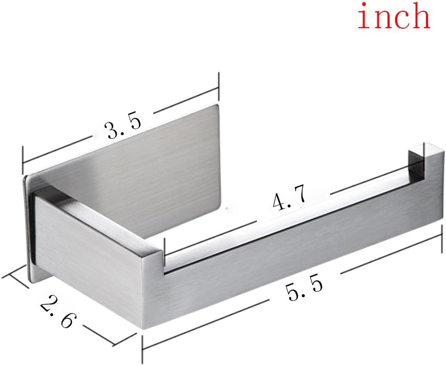 Self Adhesive Toilet Tissue Holder for Toilet Roll Bathroom Stick on Wall Stainless Steel Brushed