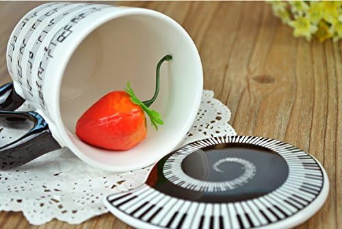Load image into Gallery viewer, Creative Ceramic Musician Coffee Mug Tea Cup with Lid Staves
