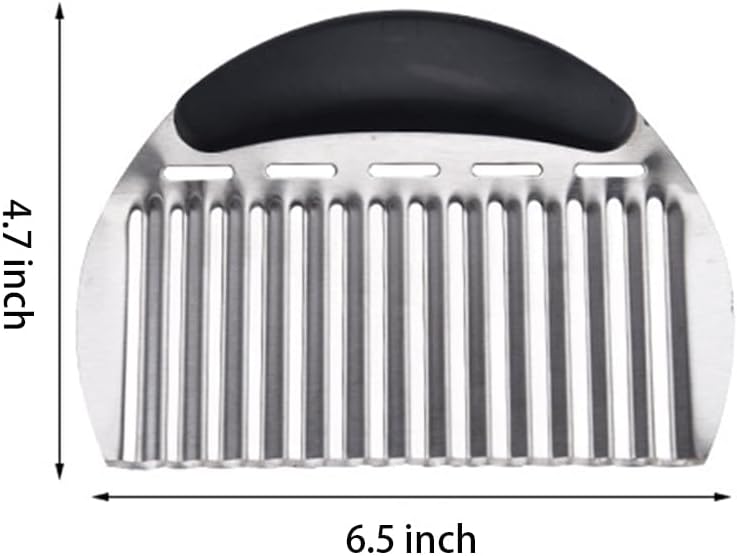 Crinkle Cutter for Veggies Potatoes, Stainless Steel Wave Knife, Kitchen Crinkle Cutter