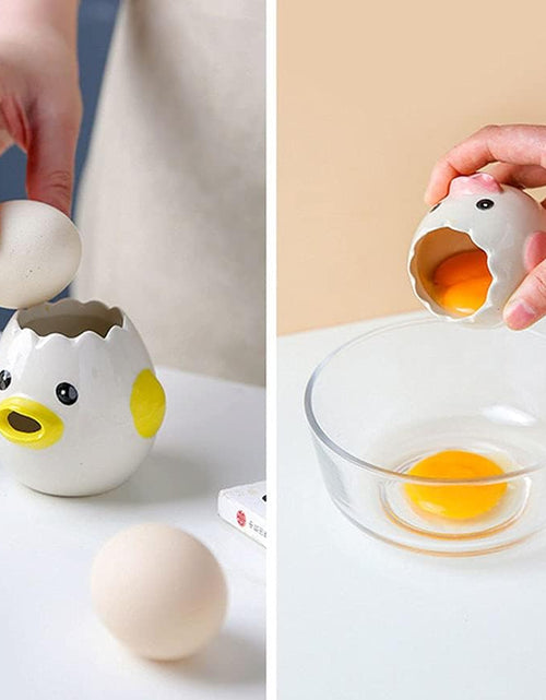 Load image into Gallery viewer, Cute Egg Separator, Ceramics Vomiting Chicken Egg Yolk White Separator
