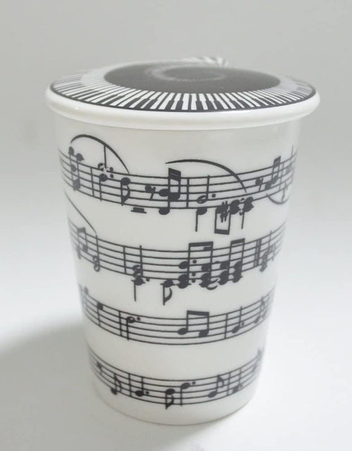 Load image into Gallery viewer, Creative Ceramic Musician Coffee Mug Tea Cup with Lid Staves
