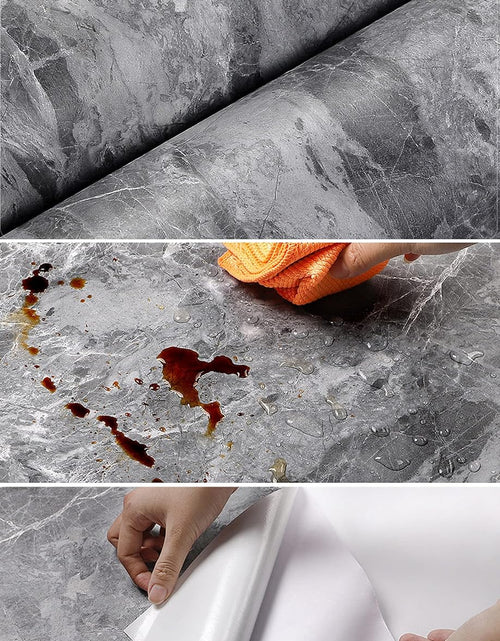 Load image into Gallery viewer, Gray Marble Contact Paper Counter Top Covers Peel and Stick Wallpaper Self Adhesive, 15.7&quot;×80&quot; Waterproof Removable Thick Matte 3D
