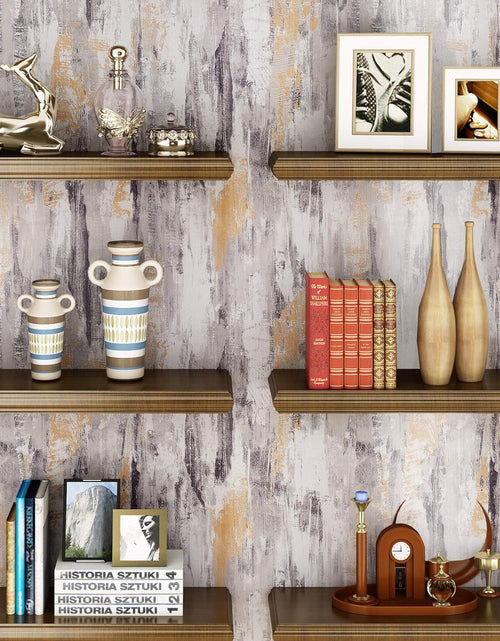 Load image into Gallery viewer, Metallic Concrete Wallpaper Peel and Stick for Bedroom Vinyl Concrete Contact Paper for Walls, Grey Silver, 15.8x78.8 inches
