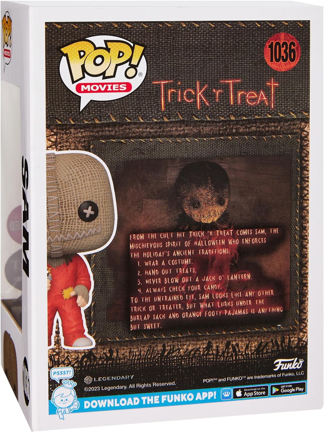 Funko Spirit Halloween Trick 'r Treat Sam with Razor Flocked POP! Figure | Horror Collectible