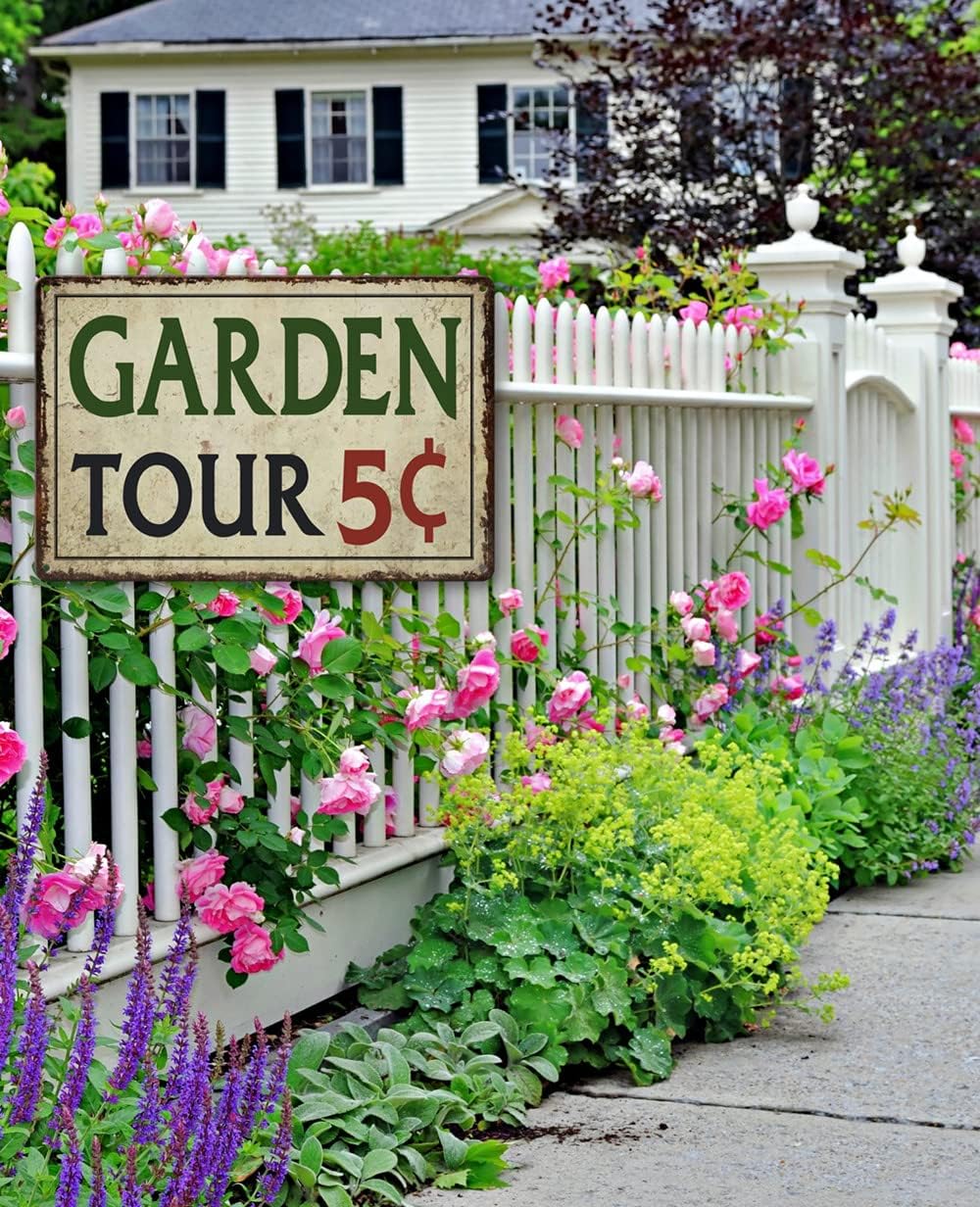 Garden Tours 5 Cents Tin Sign Home Decor