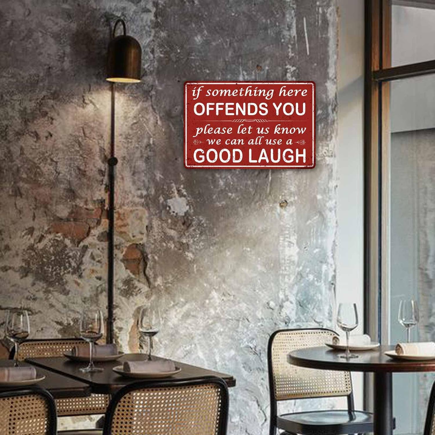 If Something Here Offends You Tin Sign For Garage Home Bar Wall Decor