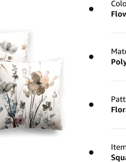 Load image into Gallery viewer, Set of 2, Flowers Pillow Cushion Cases, Modern Decorative Square Pillowcases
