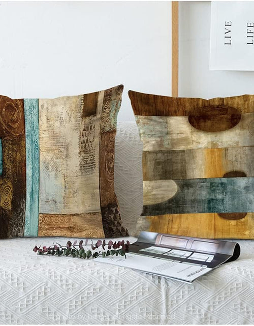 Load image into Gallery viewer, Set of 4 Teal Pillow Cover Modern Geometry Abstract Art Decorative Pillowcovers
