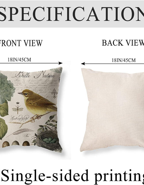 Load image into Gallery viewer, Beige Vintage Throw Pillow Covers 18x18 Set of 4 Rustic Farmhouse Bunny Bird Bee Pillow Covers
