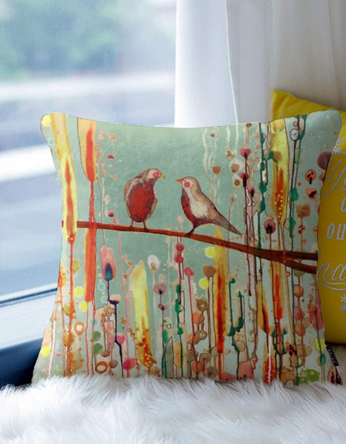 Load image into Gallery viewer, Modern Decoration Throw Pillow Covers 18x18 Set of 4 Retro Bird Flowers Throw Pillowcovers
