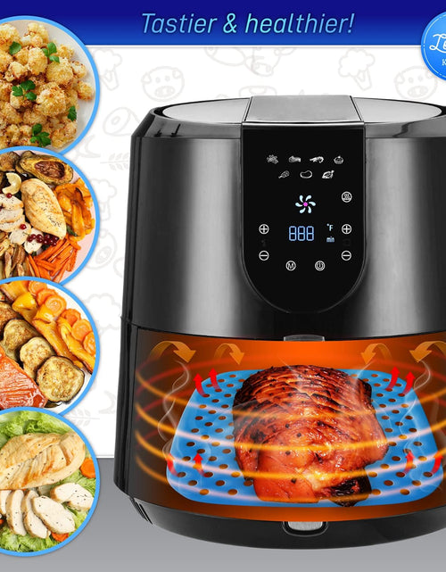 Load image into Gallery viewer, Reusable Silicone Air Fryer Liners with Air Fryer Magnetic Cheat Sheet, Easy Clean Air Fryer Accessories

