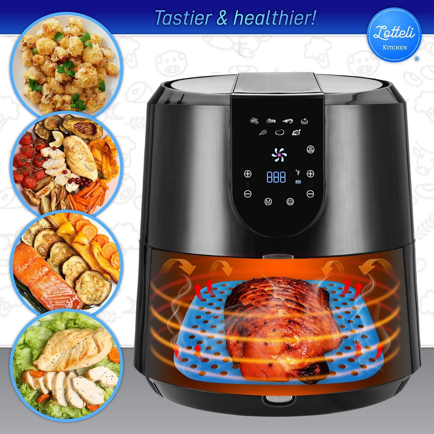 Reusable Silicone Air Fryer Liners with Air Fryer Magnetic Cheat Sheet, Easy Clean Air Fryer Accessories