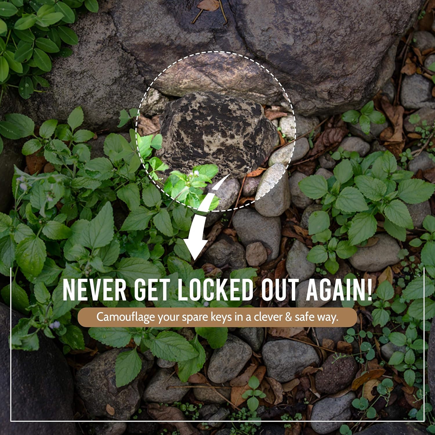 Hide-a-Spare-Key Fake Rock - Looks & Feels like Real Stone - Safe for Outdoor Garden or Yard, Geocaching