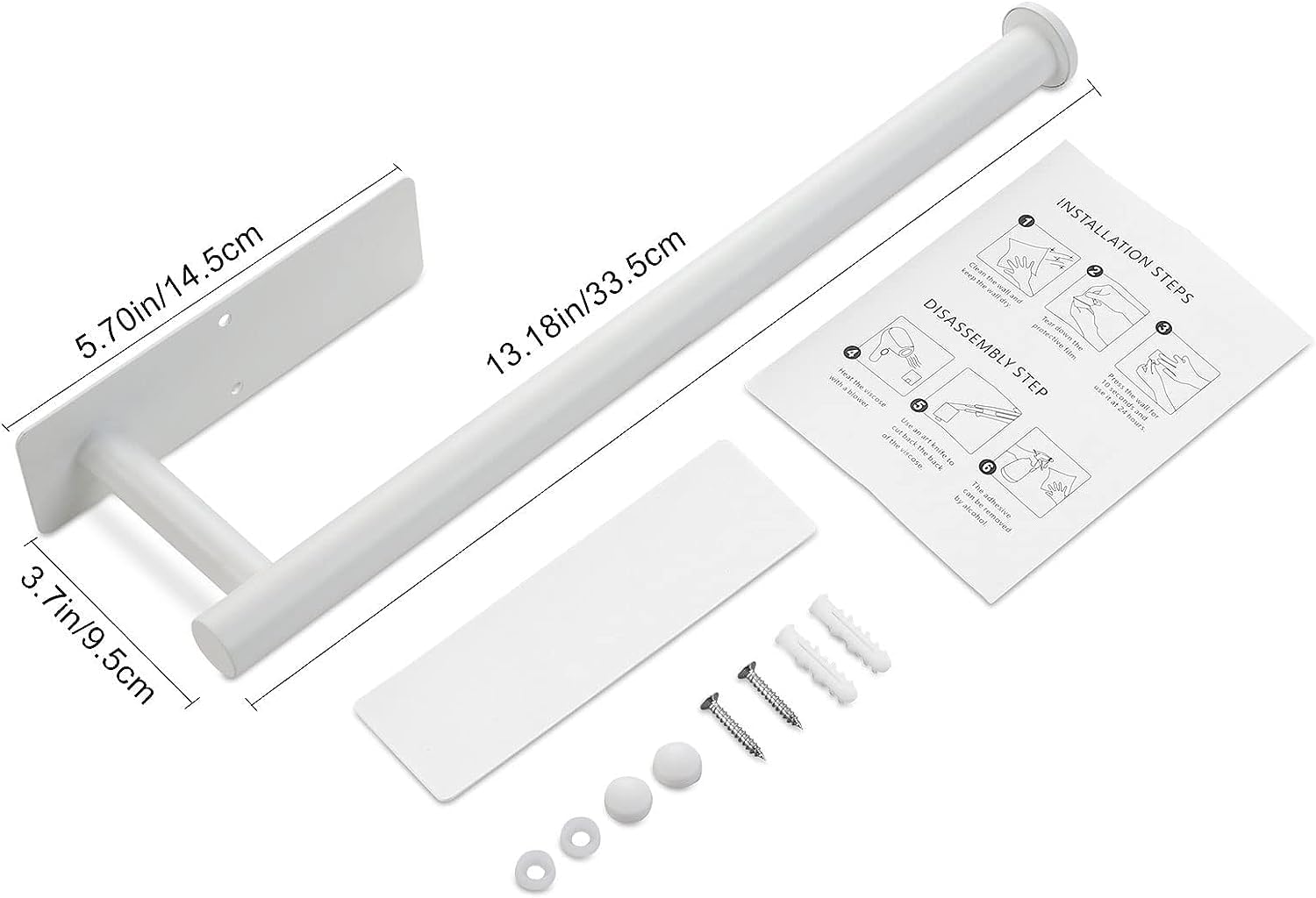 Paper Towel Holder Under Cabinet, Self Adhesive Wall Mount Paper Towel Holder