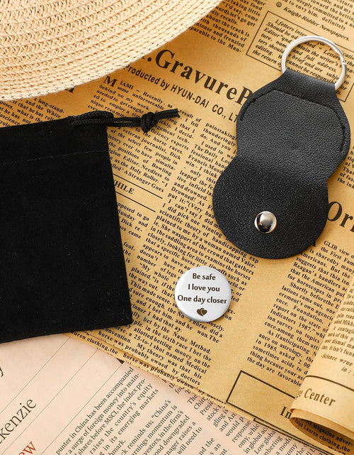 Load image into Gallery viewer, Pocket Hug Token Long Distance Relationship Keepsake Stainless Steel Double Sided Inspirational Gift with Keychain (Be Safe)
