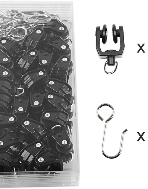 Load image into Gallery viewer, Black Carrier Rollers for Flexible Ceiling Curtain Track, Bendable Curtain Track Pulley, Curtain Track Carrier Hooks (Set of 24)
