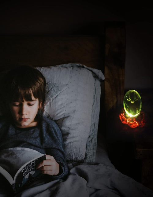 Load image into Gallery viewer, Lava Dragon Egg with Luminous Base, Handmade Sculpture Resin Ornaments, Gift (Green)
