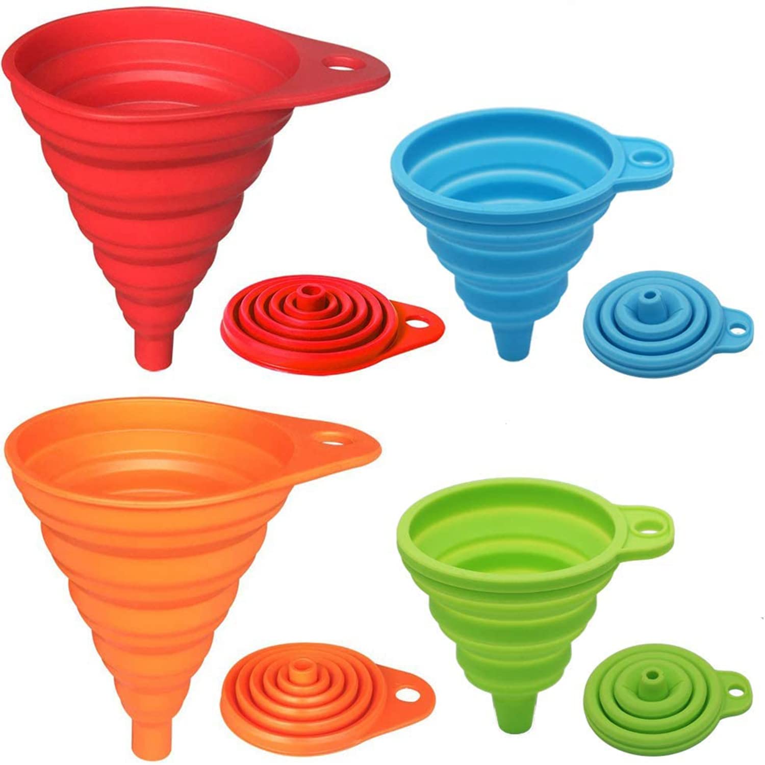 Kitchen Funnel Set 4 Pack, Small and Large, Kitchen Gadgets Accessories