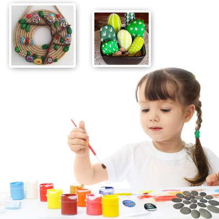 120PCS Painting Rocks, DIY Rocks Flat & Smooth Kindness Rocks for Arts, Crafts