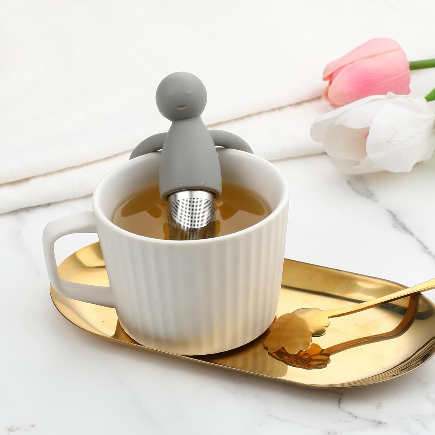 2Pcs Cute Fine Mesh Tea Strainer Stainless Steel Tea Infuser Ball Tea Diffuser