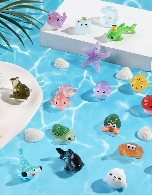 Load image into Gallery viewer, 36pcs Mini Ocean Resin Animals Tiny Sea Animals Figurines  Aquarium Ornaments Decorations
