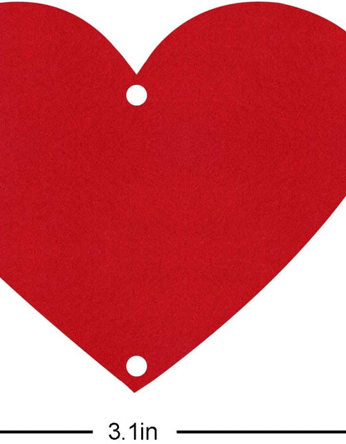 Load image into Gallery viewer, 72 Red Hearts Felt Garland - NO DIY - Valentines Day Red Heart Hanging String Garland
