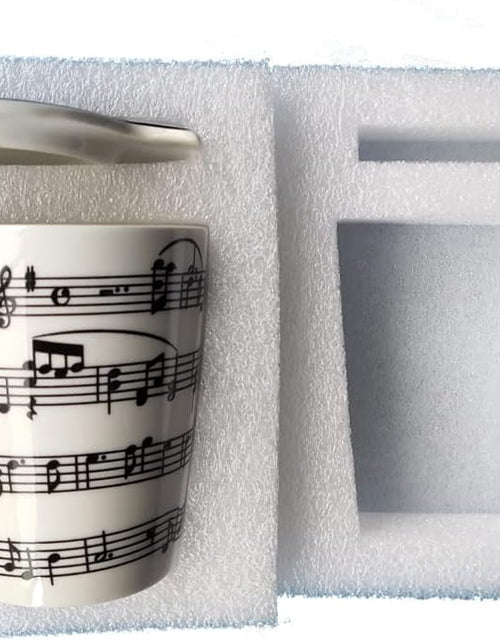 Load image into Gallery viewer, Creative Ceramic Musician Coffee Mug Tea Cup with Lid Staves
