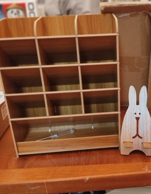 Load image into Gallery viewer, Wooden Desk Organizer, Multi-Functional DIY Pen Holder Storage Box Desktop Stationary
